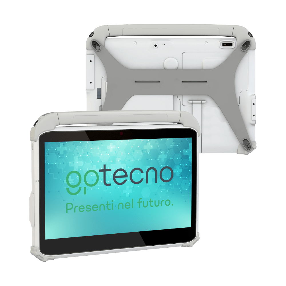 tablet medicale con maniglia e accessori docking station