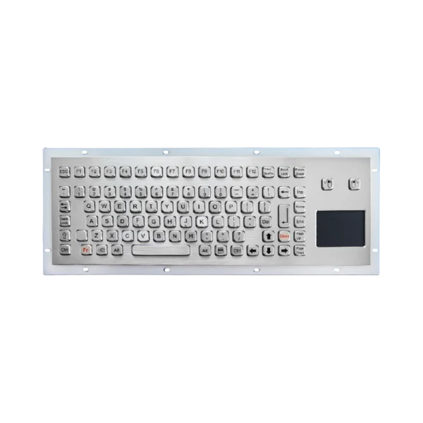 Tastiera industriale in acciaio inox IP65 a 90 tasti con touchpad e montaggio da retro pannello